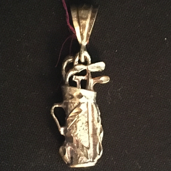 NEW~Sterling Silver Golf Bag Pendant - Picture 1 of 2